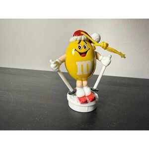 M&M's Candy Topper Ornament: Yellow M&M Skiing